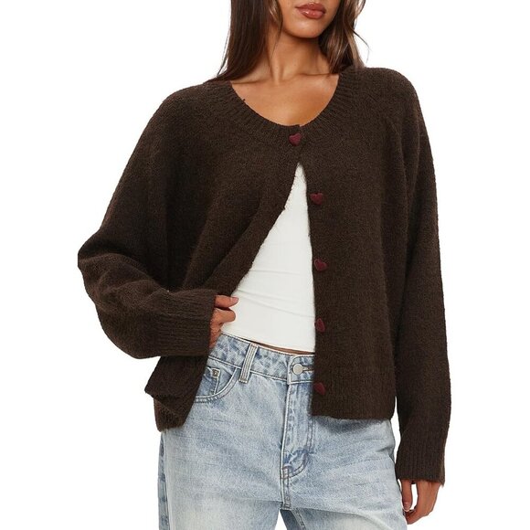 Womens Lightweight Knit Cardigan Sweater Long Sleeve Button Casual Fall - Picture 3 of 5